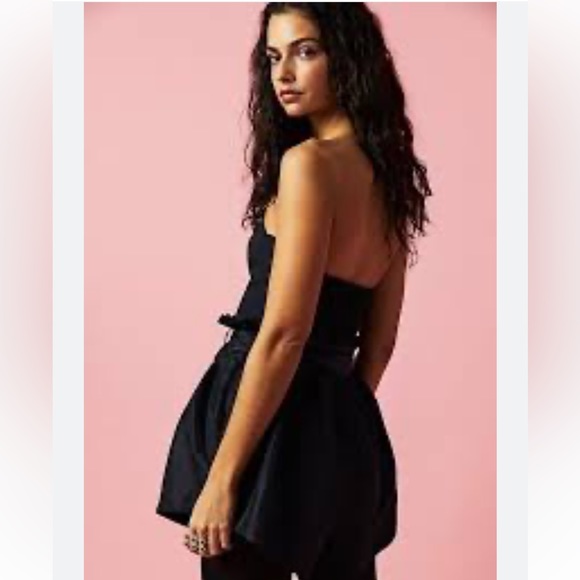 Free People Black Scalloped Dressy Filmore Romper - Picture 2 of 8